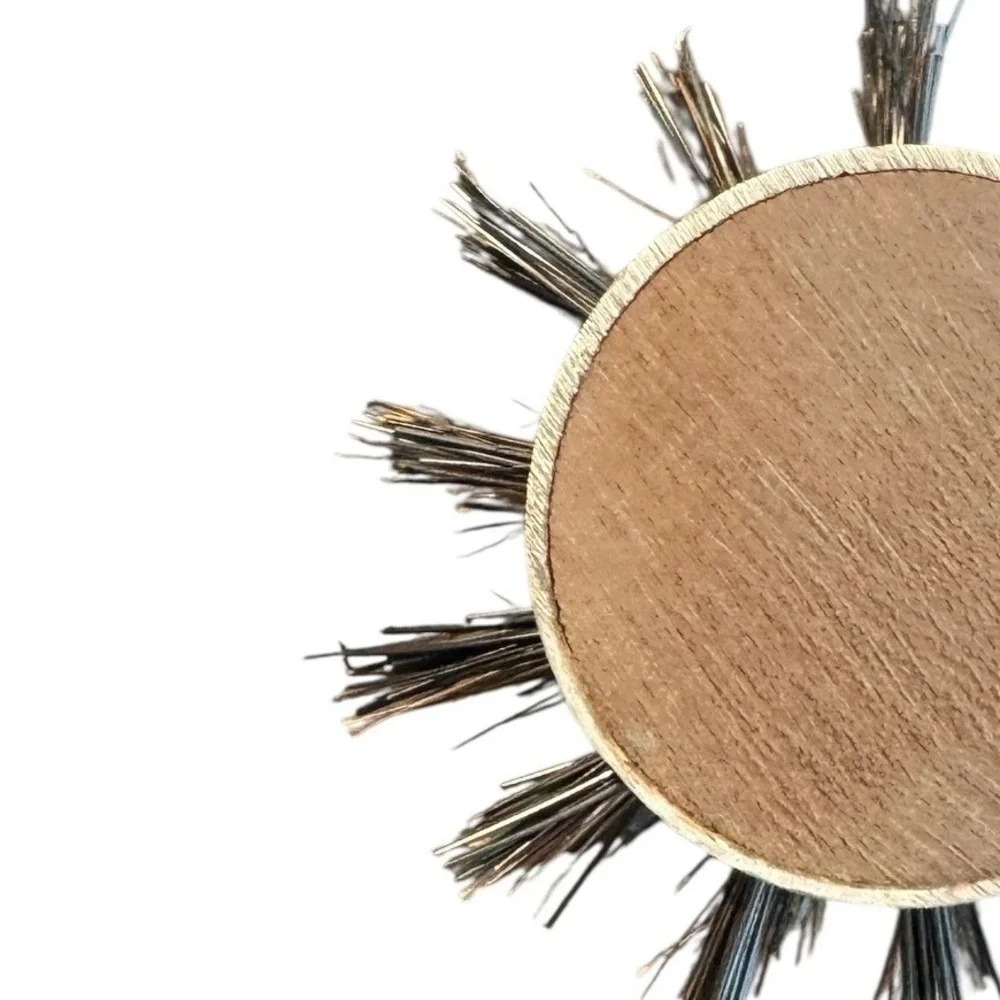 Boyd's Madison Ave Round Hair Brush Cork Handle Wood Spain Boar Bristle Gold
